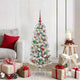 Vidaxx sapin de Noël artificiel pliant vert et blanc 120 cm
