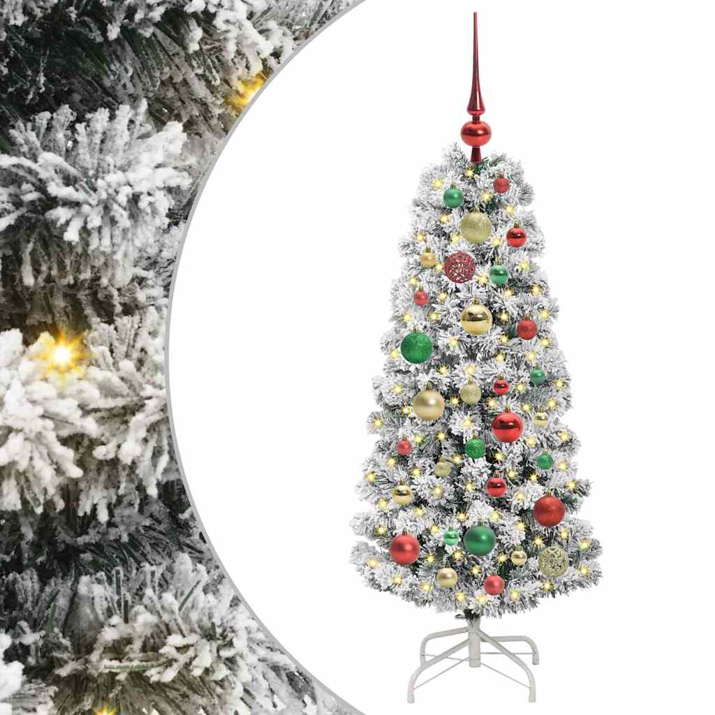 Vidaxx sapin de Noël artificiel pliant vert et blanc 120 cm