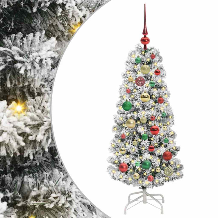 Vidaxx sapin de Noël artificiel pliant vert et blanc 120 cm