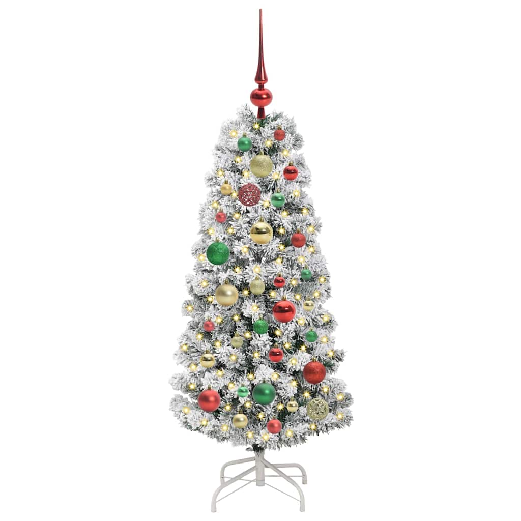 Vidaxx sapin de Noël artificiel pliant vert et blanc 120 cm