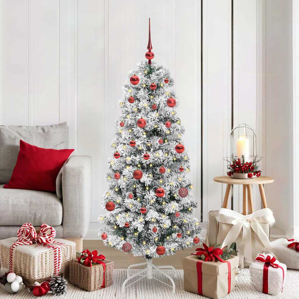 Vidaxx sapin de Noël artificiel pliant vert et blanc 150 cm
