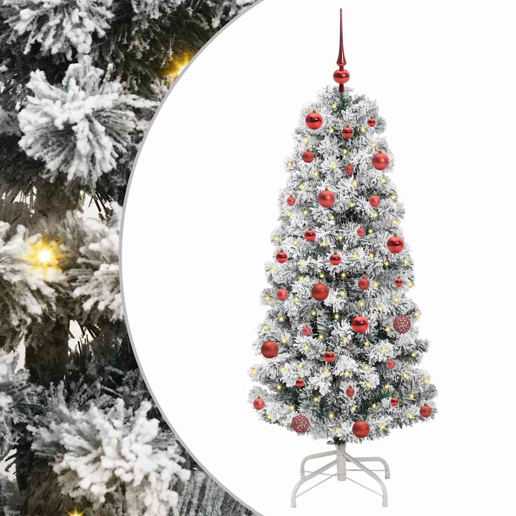 Vidaxx sapin de Noël artificiel pliant vert et blanc 150 cm