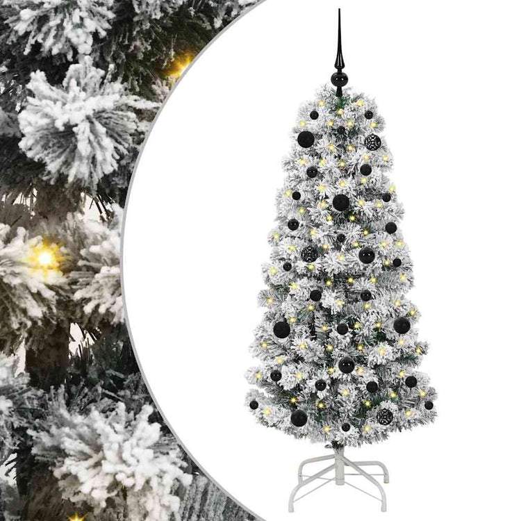 Vidaxx sapin de Noël artificiel pliant vert et blanc 150 cm