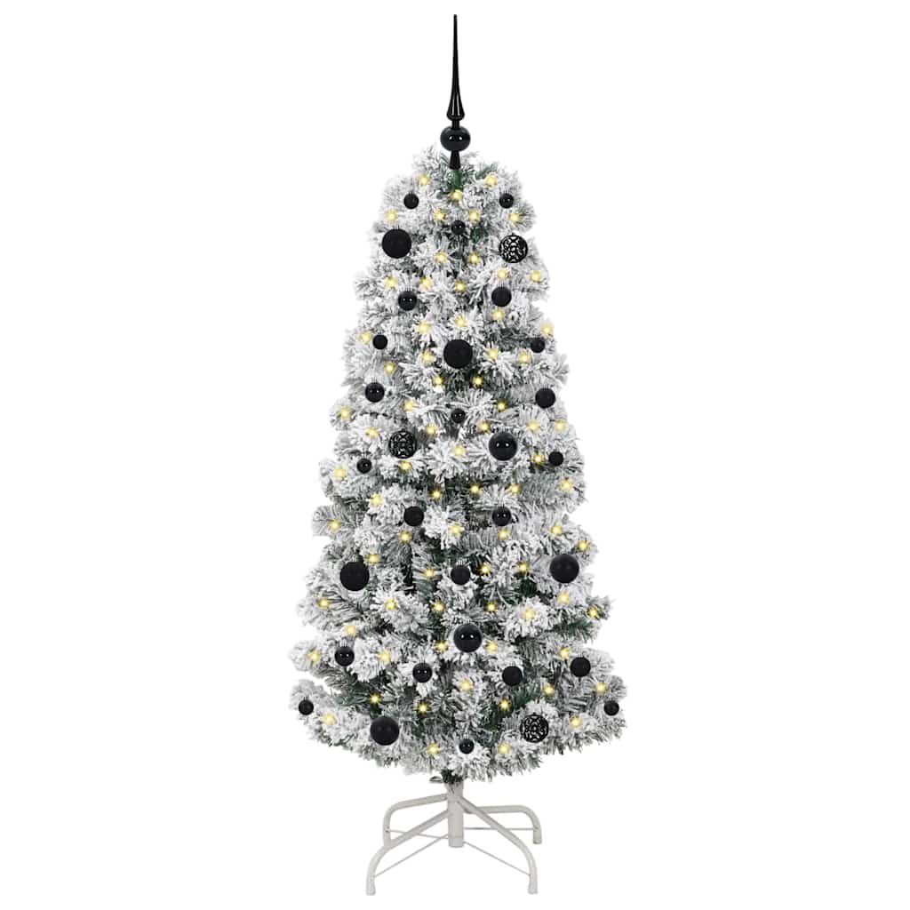 Vidaxx sapin de Noël artificiel pliant vert et blanc 150 cm