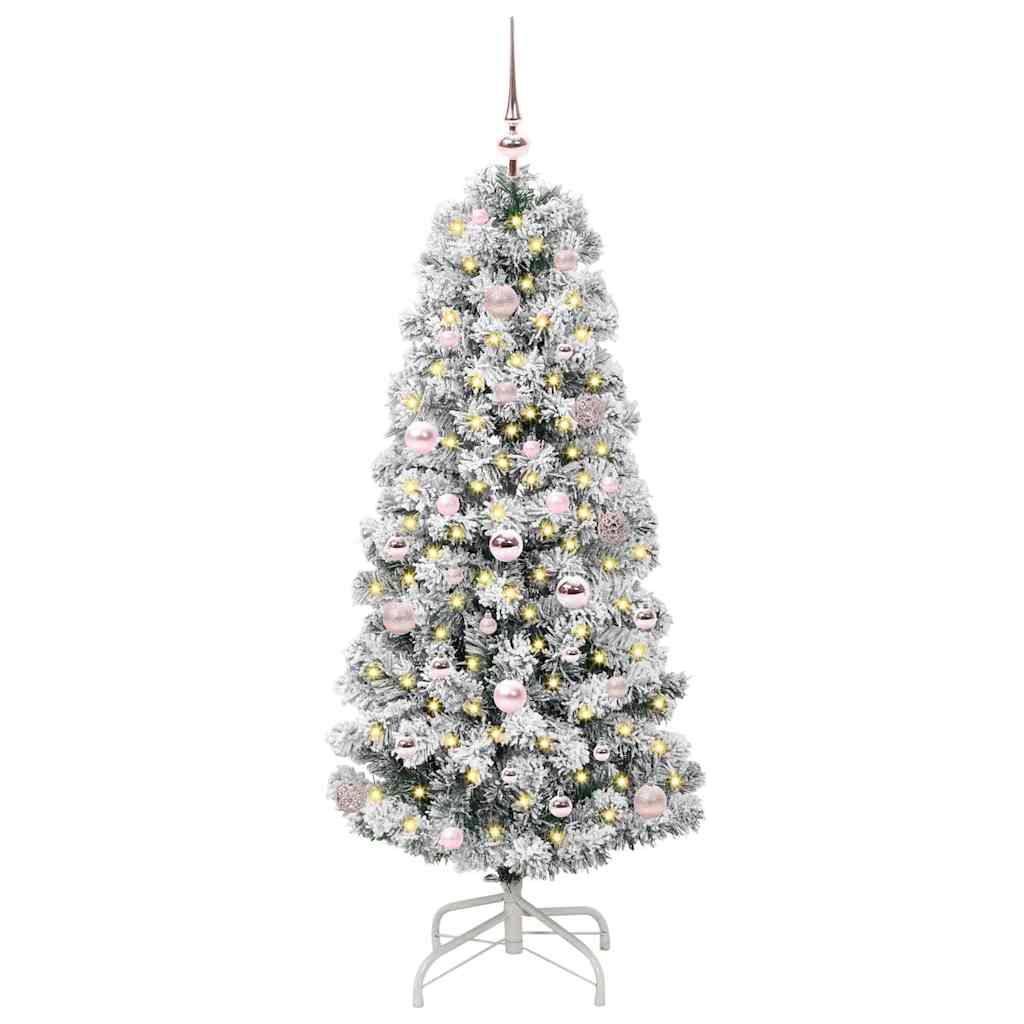 Vidaxx sapin de Noël artificiel pliant vert et blanc 150 cm