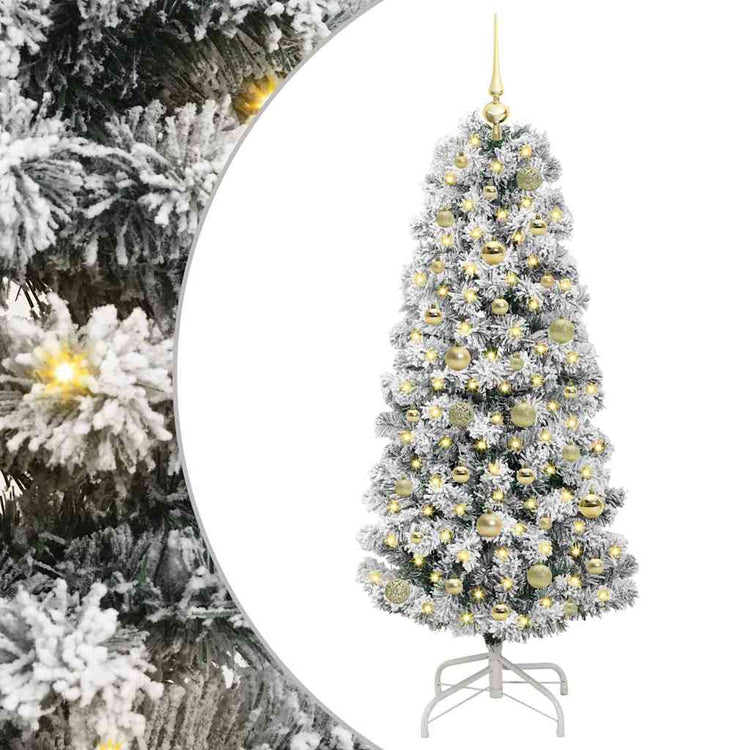 Vidaxx sapin de Noël artificiel pliant vert et blanc 150 cm
