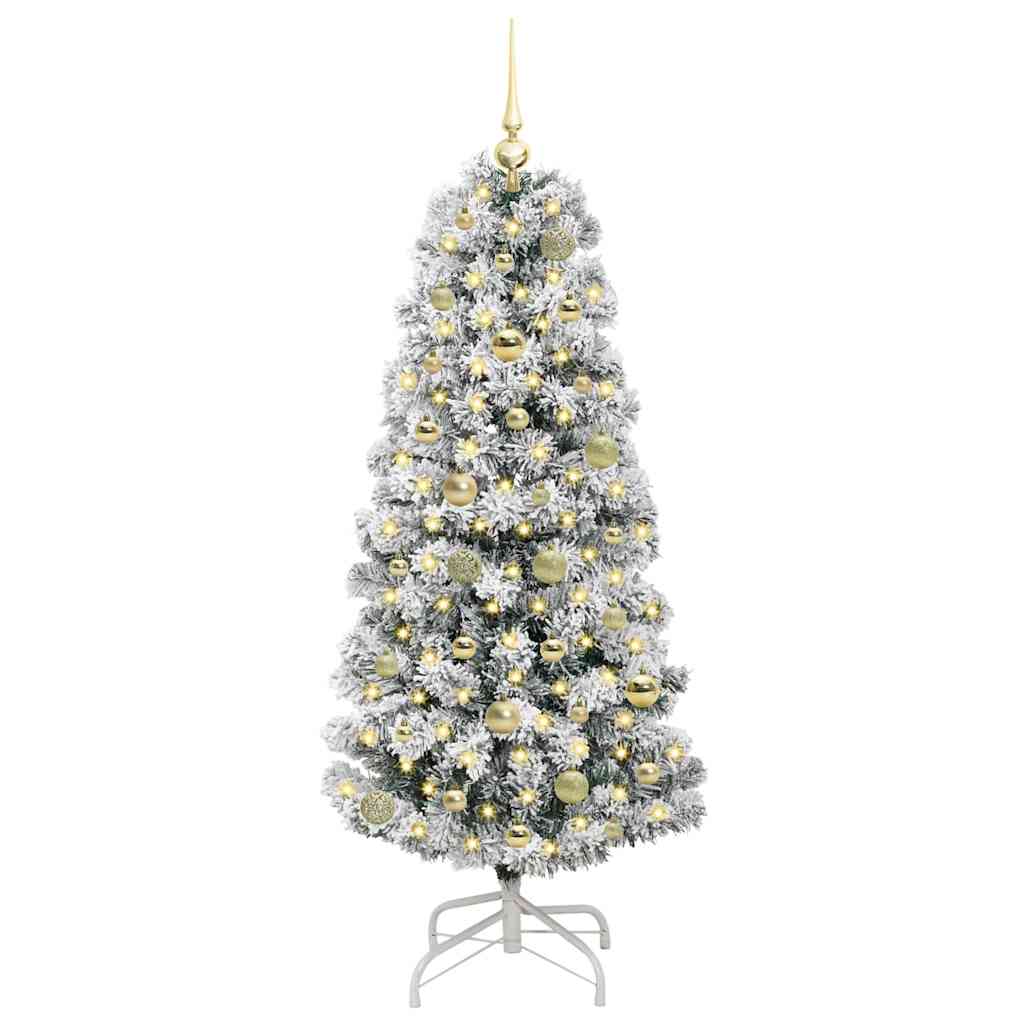 Vidaxx sapin de Noël artificiel pliant vert et blanc 150 cm