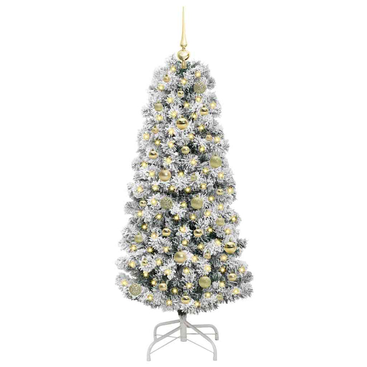 Vidaxx sapin de Noël artificiel pliant vert et blanc 150 cm