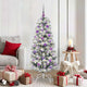 Vidaxx sapin de Noël artificiel pliant vert et blanc 150 cm