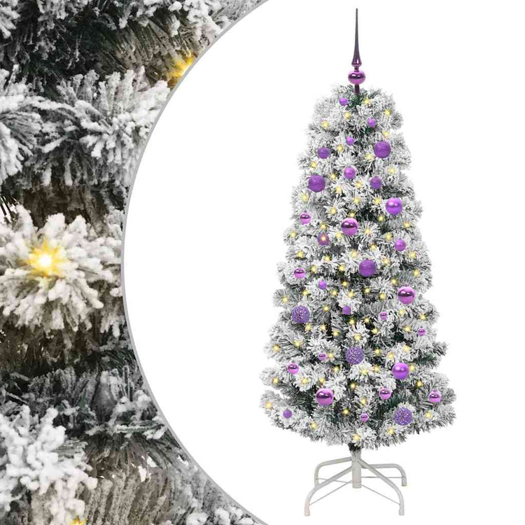 Vidaxx sapin de Noël artificiel pliant vert et blanc 150 cm