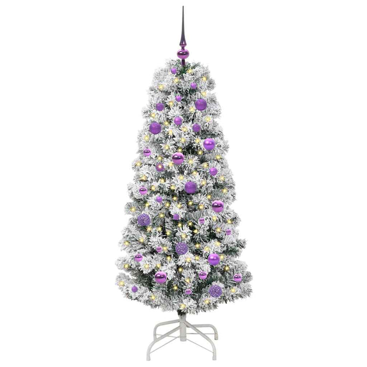 Vidaxx sapin de Noël artificiel pliant vert et blanc 150 cm