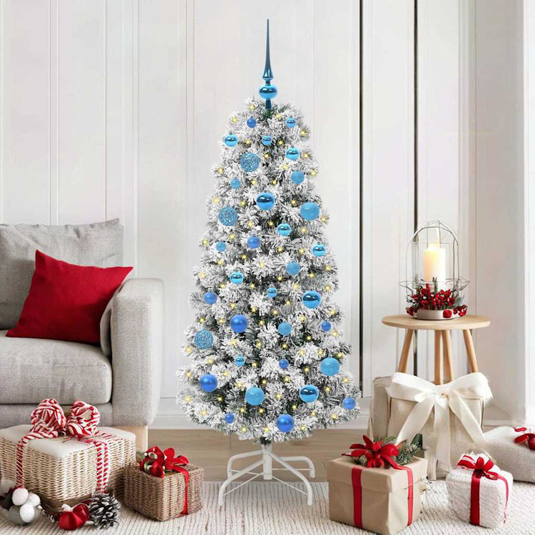 Vidaxx sapin de Noël artificiel pliant vert et blanc 150 cm