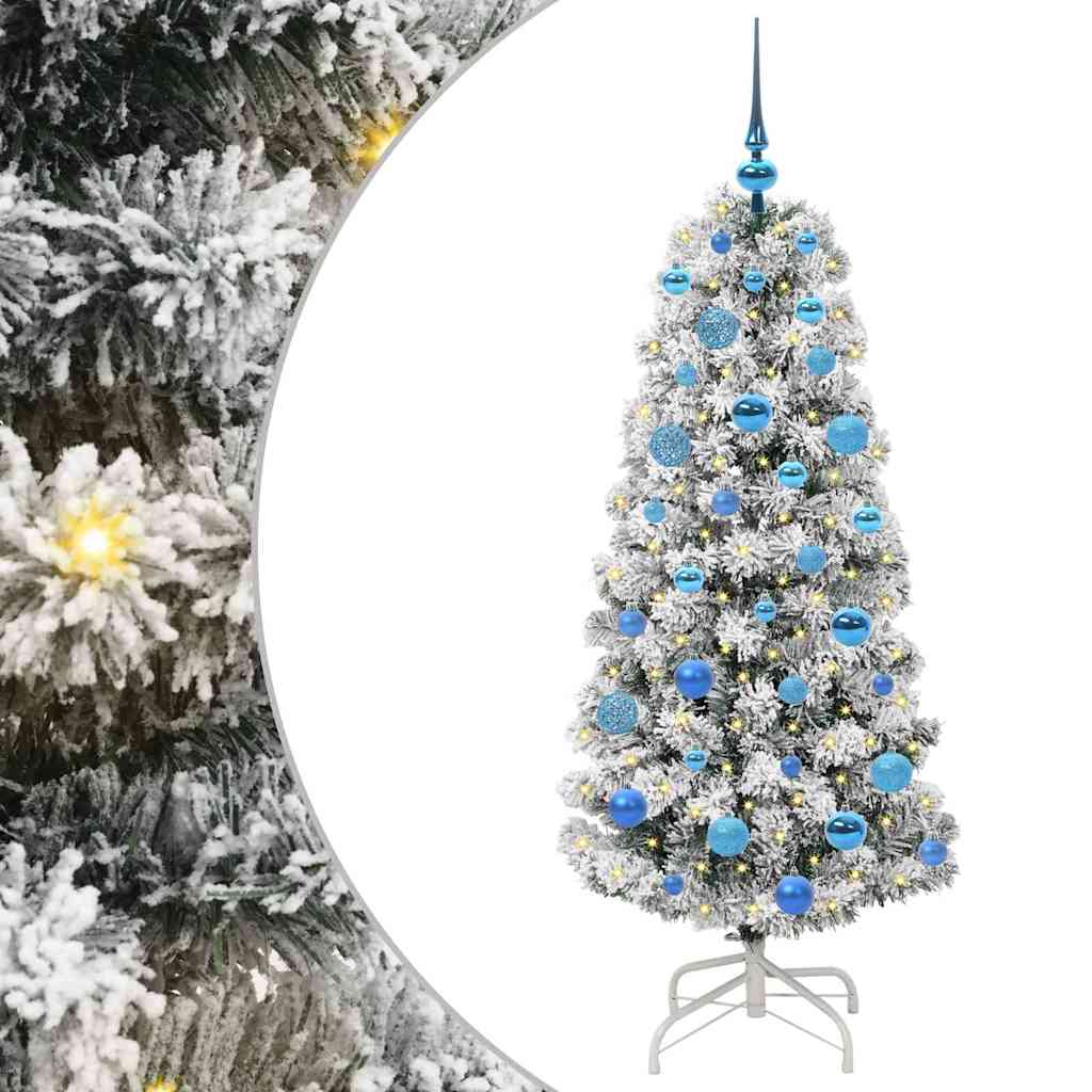 Vidaxx sapin de Noël artificiel pliant vert et blanc 150 cm