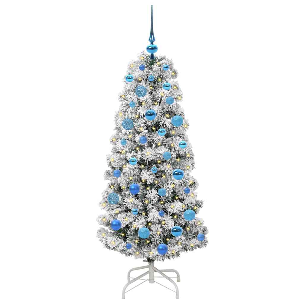 Vidaxx sapin de Noël artificiel pliant vert et blanc 150 cm