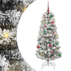 Vidaxx sapin de Noël artificiel pliant vert et blanc 150 cm