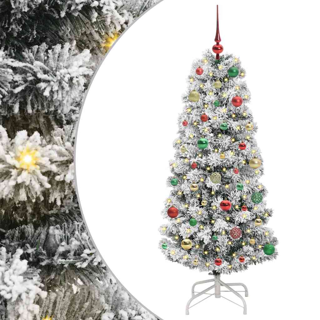 Vidaxx sapin de Noël artificiel pliant vert et blanc 150 cm