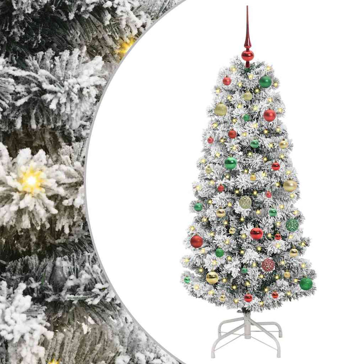 Vidaxx sapin de Noël artificiel pliant vert et blanc 150 cm