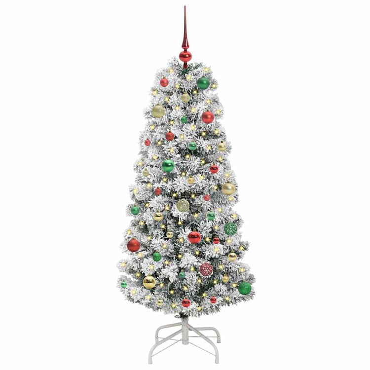 Vidaxx sapin de Noël artificiel pliant vert et blanc 150 cm