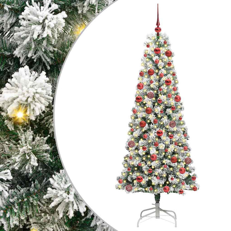 Vidaxx sapin de Noël artificiel pliant vert et blanc 180 cm