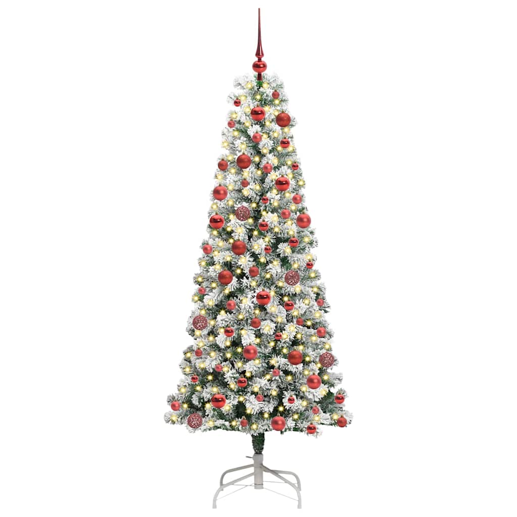 Vidaxx sapin de Noël artificiel pliant vert et blanc 180 cm