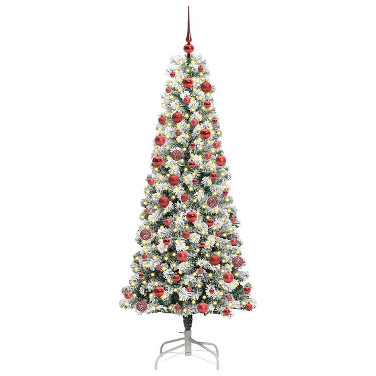 Vidaxx sapin de Noël artificiel pliant vert et blanc 180 cm
