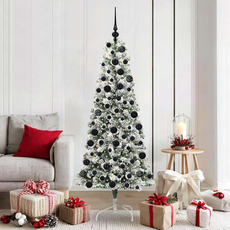 Vidaxx sapin de Noël artificiel pliant vert et blanc 180 cm
