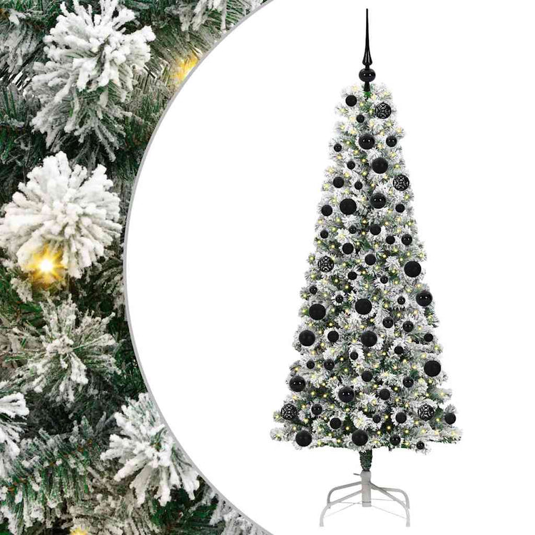Vidaxx sapin de Noël artificiel pliant vert et blanc 180 cm