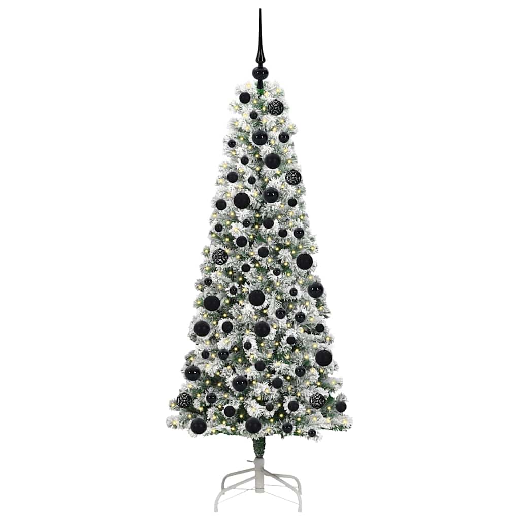 Vidaxx sapin de Noël artificiel pliant vert et blanc 180 cm