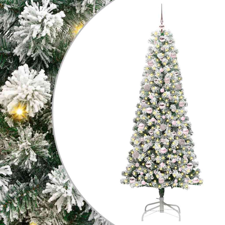 Vidaxx sapin de Noël artificiel pliant vert et blanc 180 cm