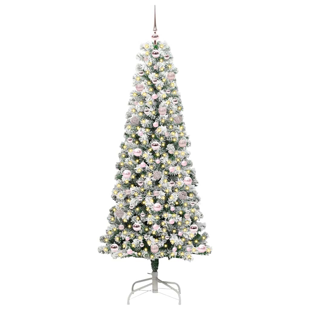 Vidaxx sapin de Noël artificiel pliant vert et blanc 180 cm