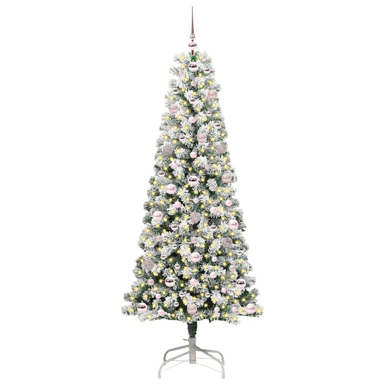 Vidaxx sapin de Noël artificiel pliant vert et blanc 180 cm