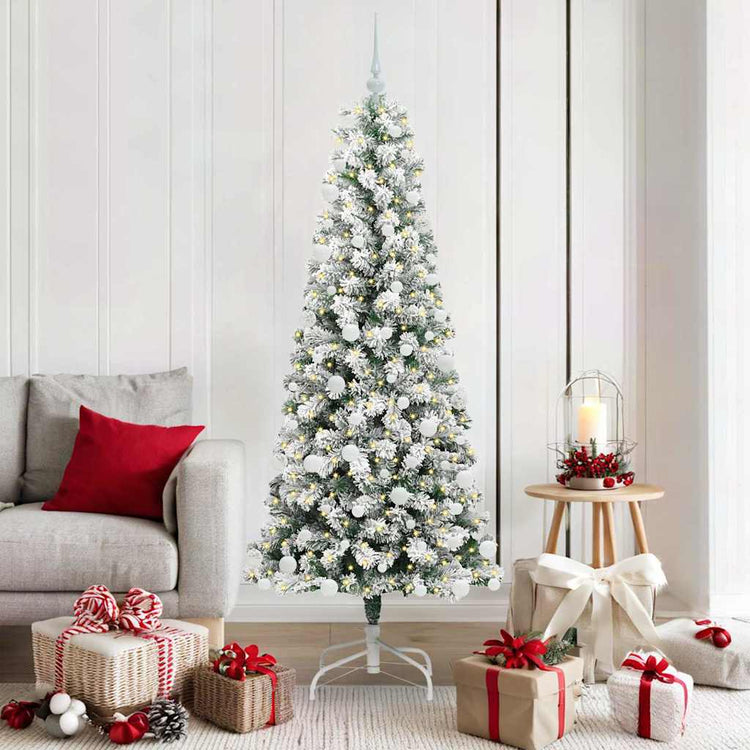 Vidaxx sapin de Noël artificiel pliant vert et blanc 180 cm