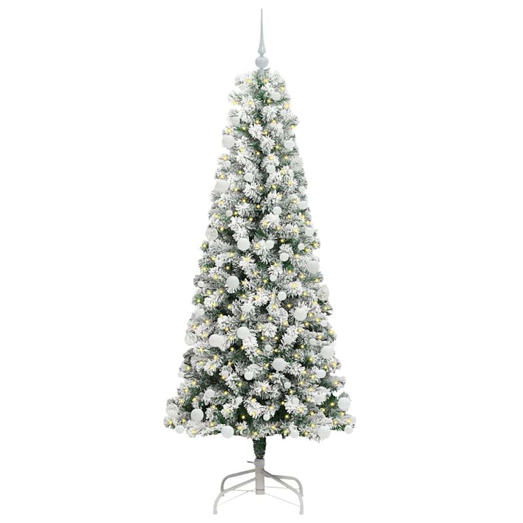Vidaxx sapin de Noël artificiel pliant vert et blanc 180 cm