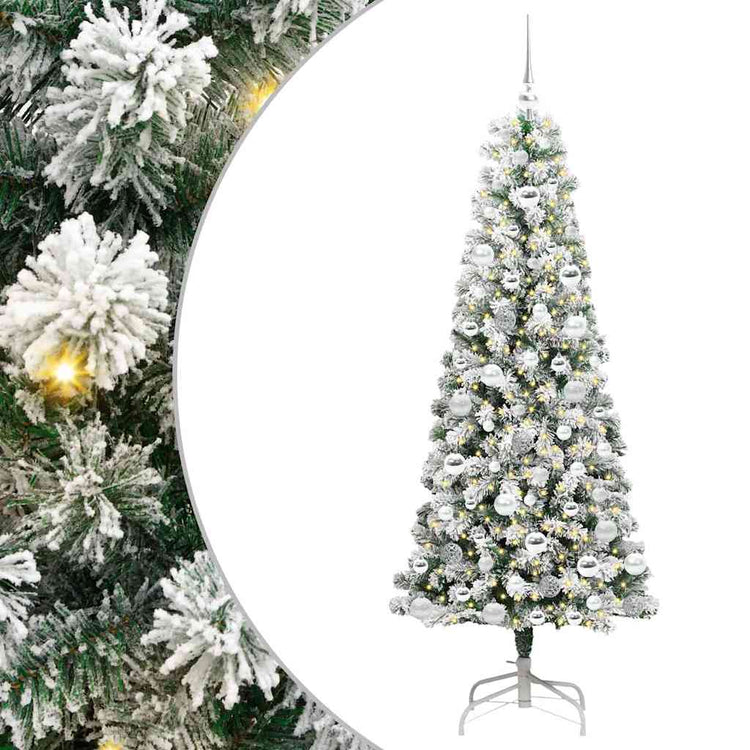 Vidaxx sapin de Noël artificiel pliant vert et blanc 180 cm