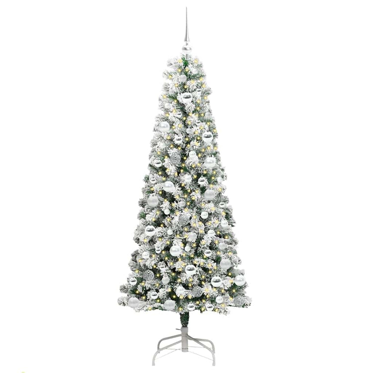 Vidaxx sapin de Noël artificiel pliant vert et blanc 180 cm