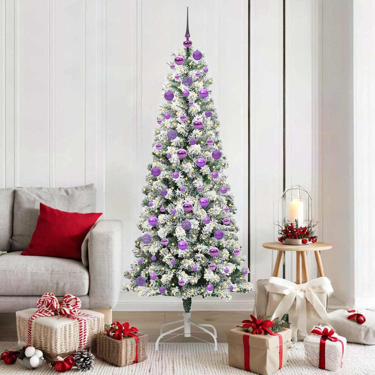 Vidaxx sapin de Noël artificiel pliant vert et blanc 180 cm
