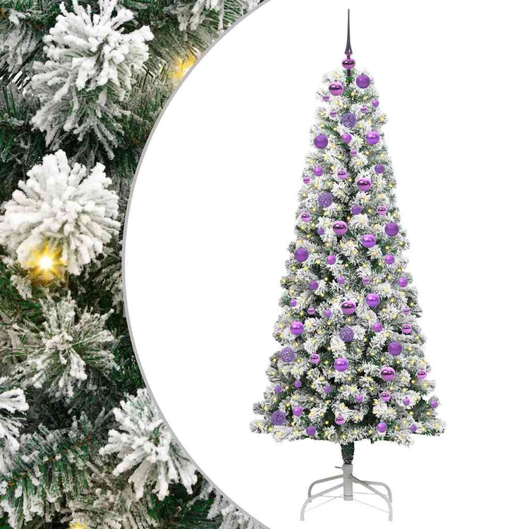 Vidaxx sapin de Noël artificiel pliant vert et blanc 180 cm