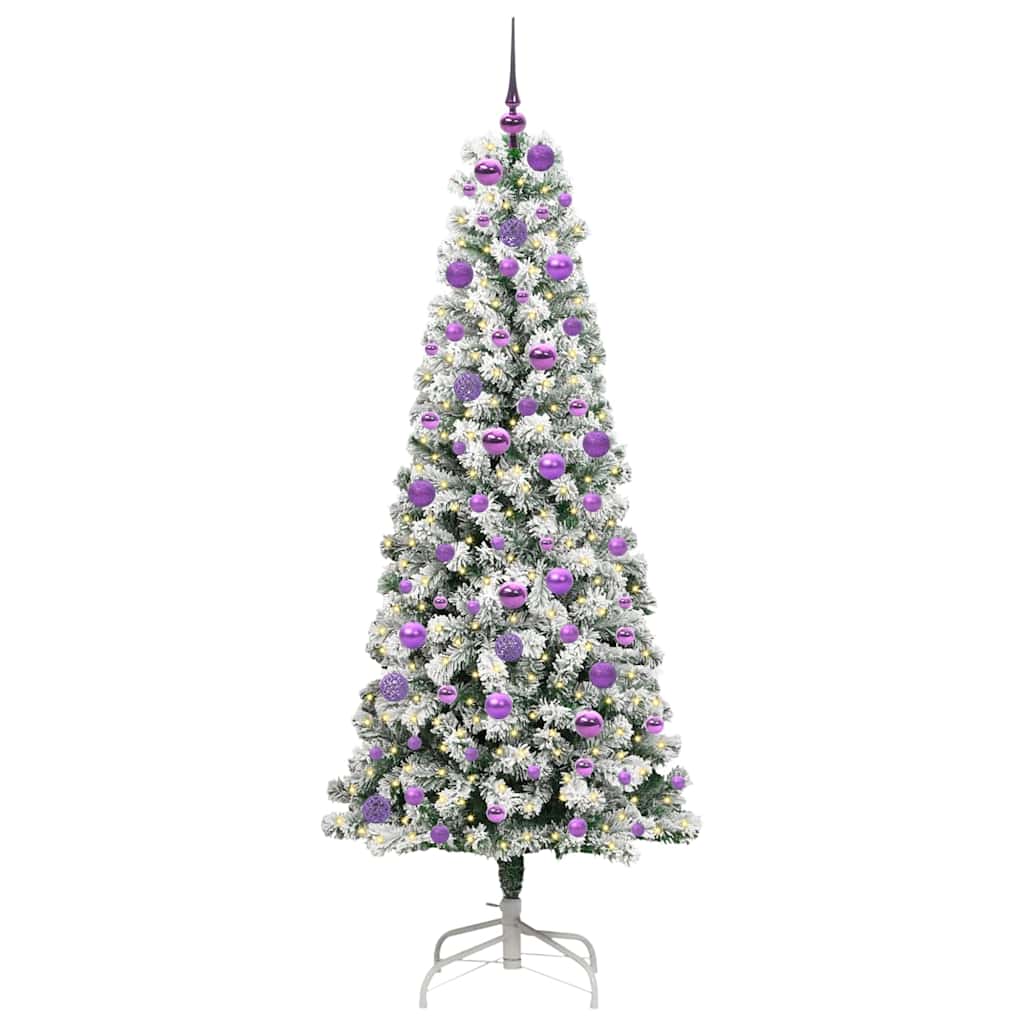 Vidaxx sapin de Noël artificiel pliant vert et blanc 180 cm