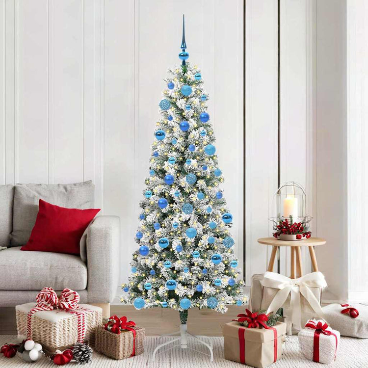 Vidaxx sapin de Noël artificiel pliant vert et blanc 180 cm