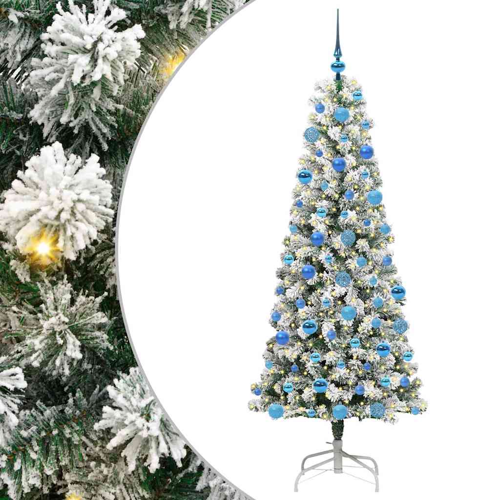 Vidaxx sapin de Noël artificiel pliant vert et blanc 180 cm