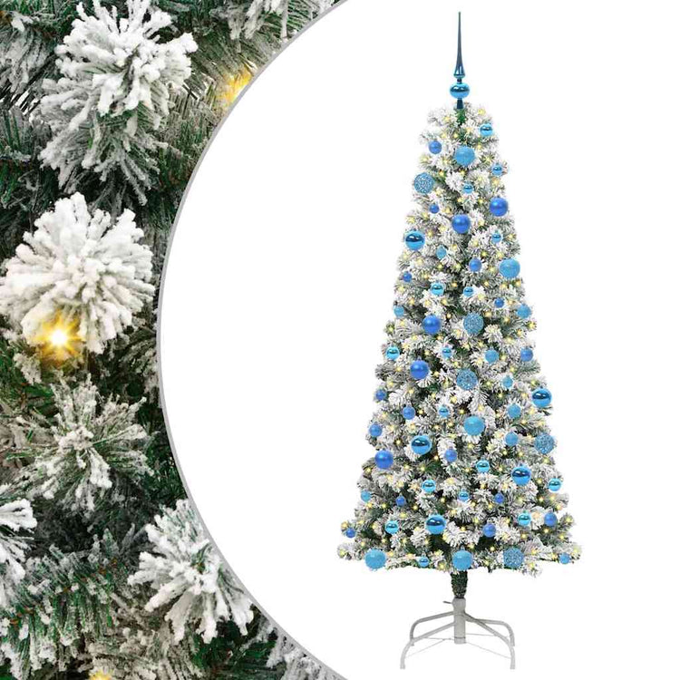 Vidaxx sapin de Noël artificiel pliant vert et blanc 180 cm