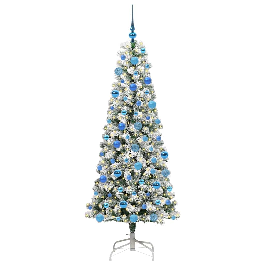 Vidaxx sapin de Noël artificiel pliant vert et blanc 180 cm