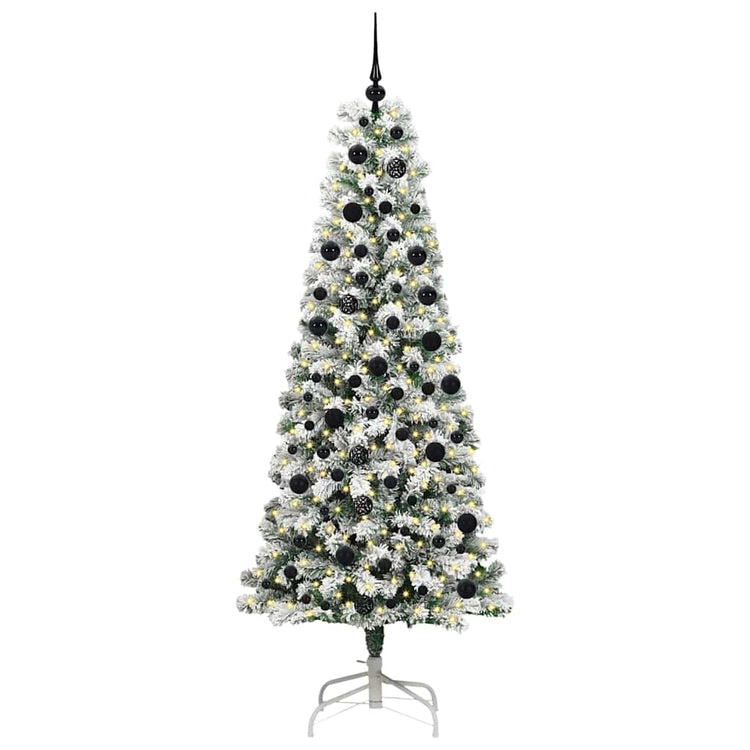 Vidaxx sapin de Noël artificiel pliant vert et blanc 210 cm
