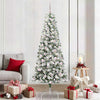 Vidaxx sapin de Noël artificiel pliant vert et blanc 210 cm
