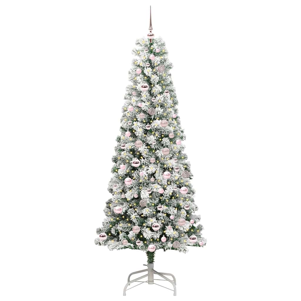 Vidaxx sapin de Noël artificiel pliant vert et blanc 210 cm