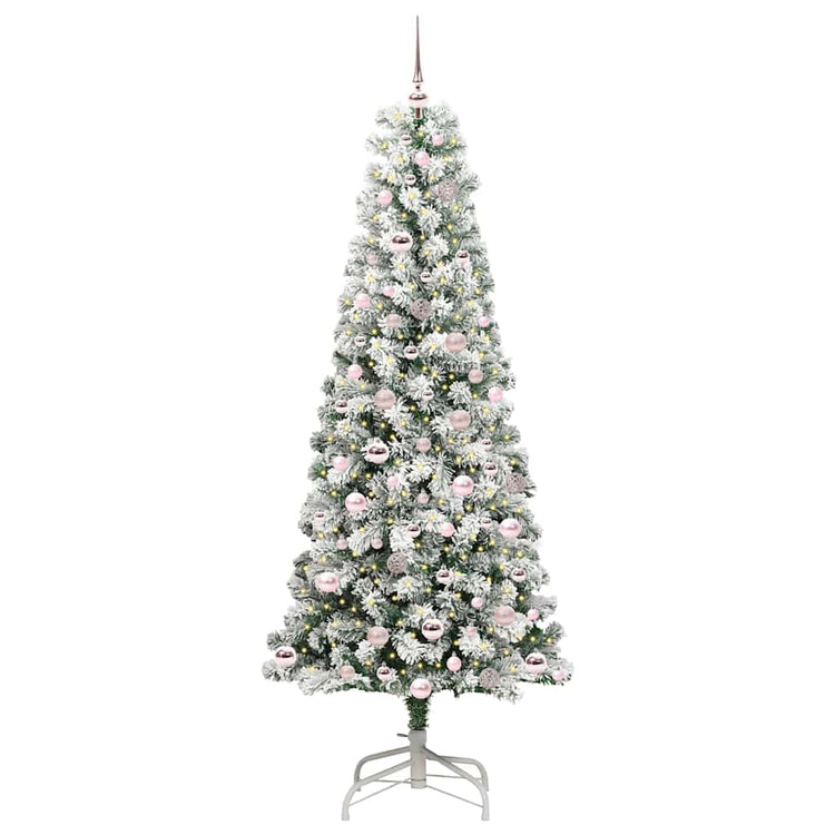 Vidaxx sapin de Noël artificiel pliant vert et blanc 210 cm