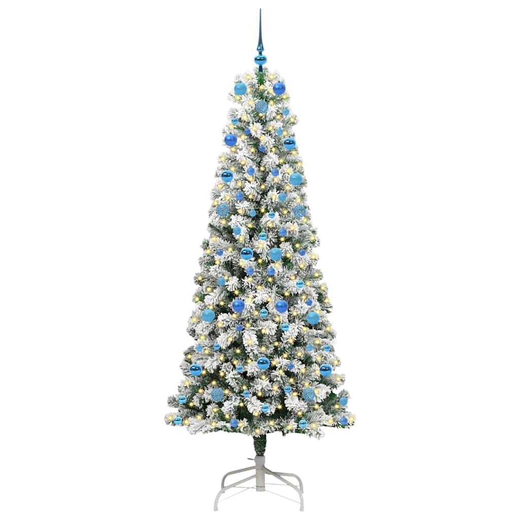 Vidaxx sapin de Noël artificiel pliant vert et blanc 210 cm