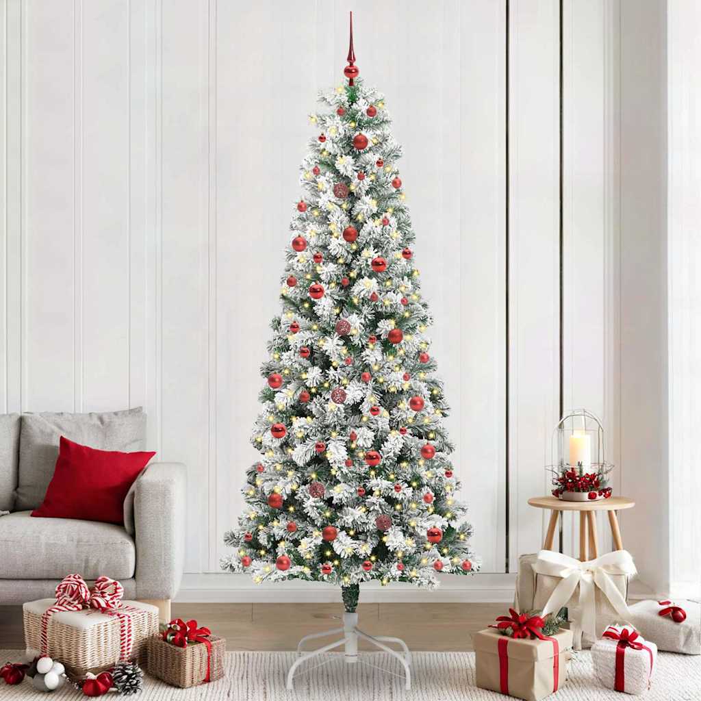 Vidaxx sapin de Noël artificiel pliant vert et blanc 240 cm
