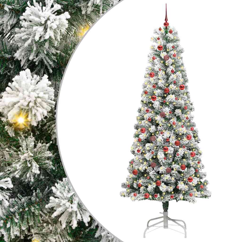 Vidaxx sapin de Noël artificiel pliant vert et blanc 240 cm