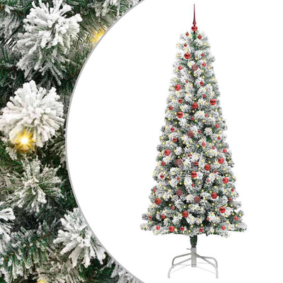 Vidaxx sapin de Noël artificiel pliant vert et blanc 240 cm